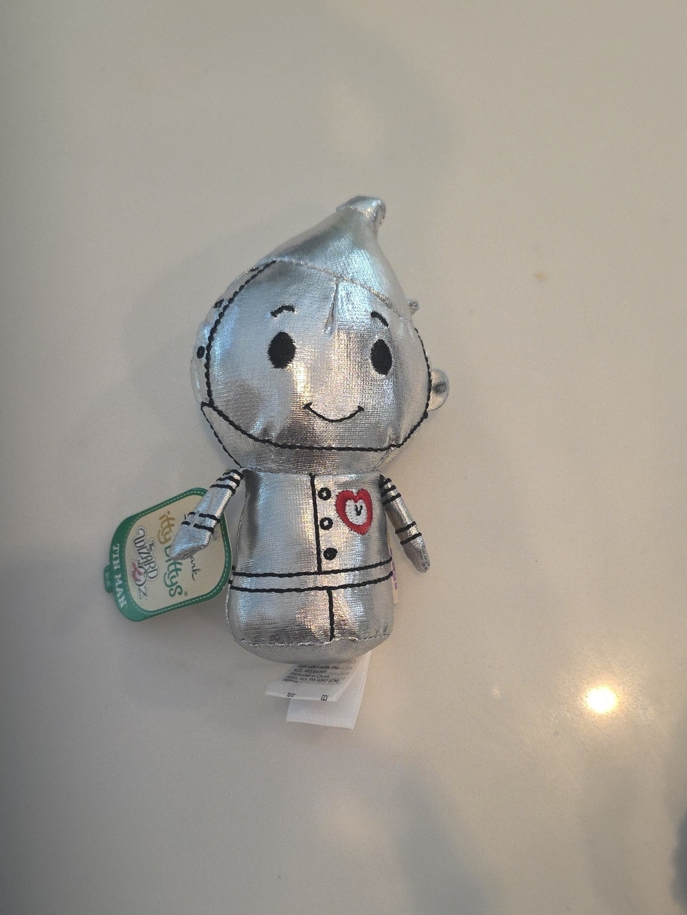 Silver Tin Man Plush Toy with Heart Patch - Kids Toy